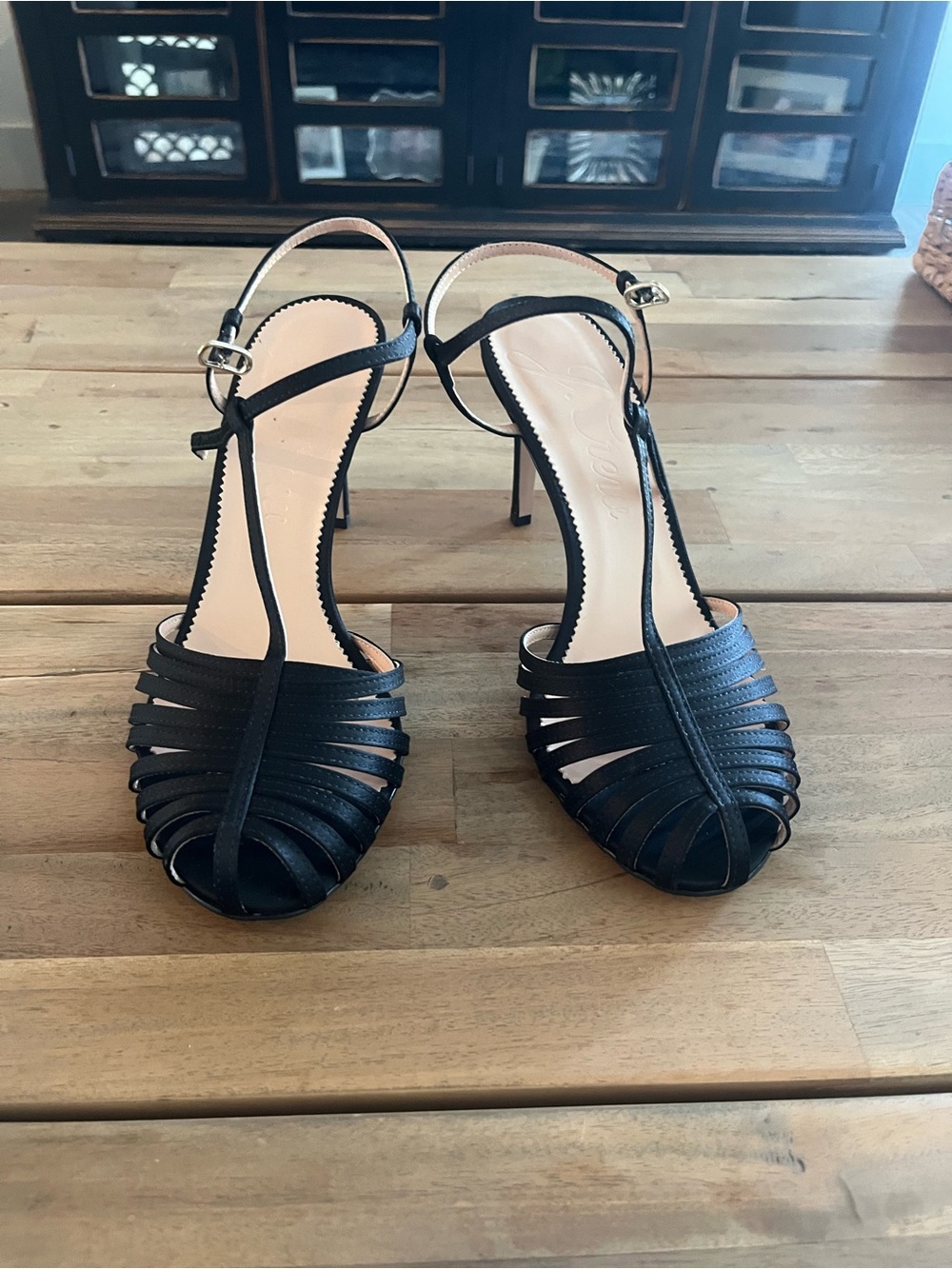 JCrew Strappy T-Strap Heeled Sandals